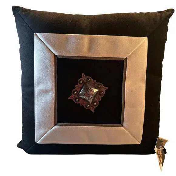 Elaine Smith Decorative Pillow Embellished Diamond Square Outdoor Pet Friendly - Picture 1 of 16